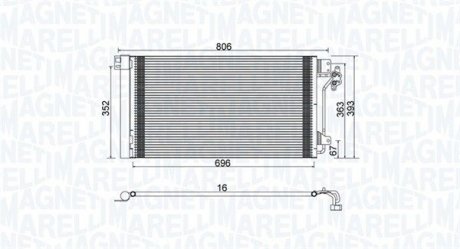 Condenser, air conditioning MAGNETI MARELLI 350203962000