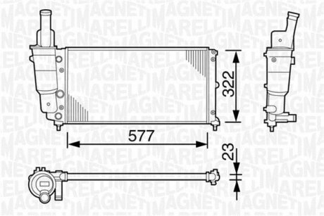 Радиатор, охлаждение двигателя MAGNETI MARELLI 350213114000 (фото 1)