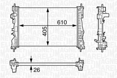 Радіатор, охолодження двигуна MAGNETI MARELLI 350213129700