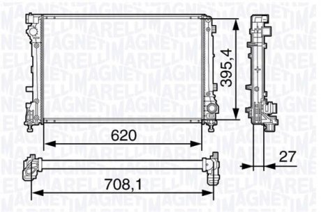 Радіатор, охолодження двигуна MAGNETI MARELLI 350213131700 (фото 1)