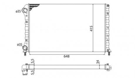 Радіатор двигуна FIAT DOBLO* (119) 1,4 1,6 16V 1,9D DOBLO CARGO (223) 1,4 1,6 16V 1,9D [35021317900 MAGNETI MARELLI 350213179003