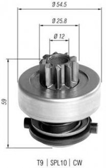 Бендикс (z=9) AUDI 80, 90 1,6D/1,9D [] MAGNETI MARELLI 940113020372