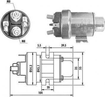 Тяговое реле, стартер MAGNETI MARELLI 940113050020 (фото 1)