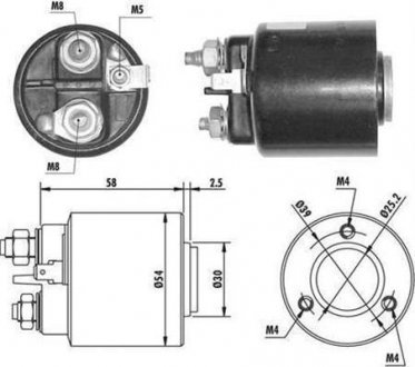 Тяговое реле, стартер MAGNETI MARELLI 940113050061