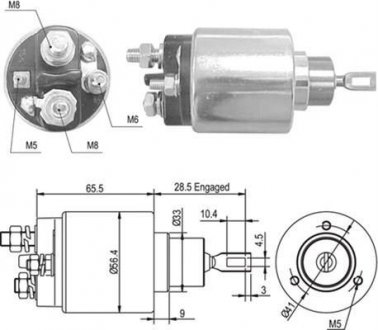 Реле стартера, що втягує. MAGNETI MARELLI 940113050363