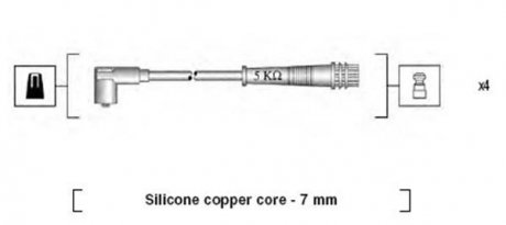 Проволока зажигания, набор MAGNETI MARELLI 941095790617 (фото 1)