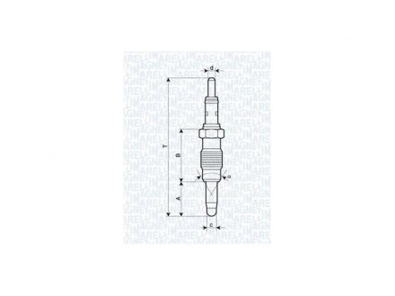 Свічка розжарювання 11V Doblo, Punto, Palio 1.9D MAGNETI MARELLI UX21A