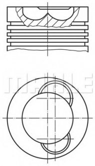 Поршень з поршневими кільцями D =102.0 RVI MIDR 06.02.26 DU MAHLE / KNECHT 209 70 00 (фото 1)