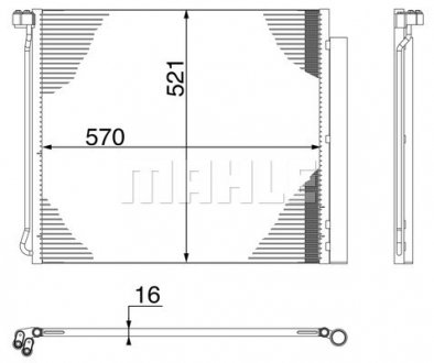 Радіатор кондиціонера BMW X5 (E70/F15,F85) 09-18/X6 (E71,E72/F16,F86) 09-19 MAHLE / KNECHT AC269000S