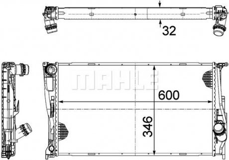 A_Радіатор 346 mm BMW MAHLE MAHLE / KNECHT CR1085000P