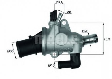 Термостат системи охолодження MAHLE / KNECHT TI17488