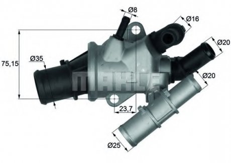 Термостат системи охолодження MAHLE / KNECHT TI18088