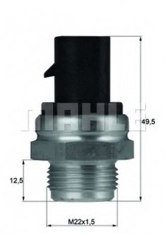 Термовимикач вентилятора радіатора MAHLE / KNECHT TSW12D