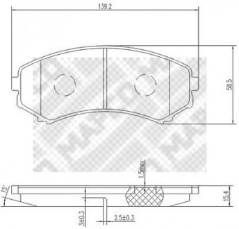 Тормозные колодки, дисковый тормоз (набор) MAPCO 6785 (фото 1)