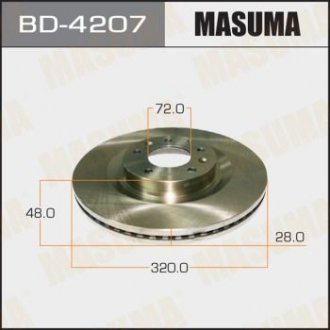 Диск тормозной передний Mazda CX-7, CX-9 (07-12) (Кратно 2 шт) MASUMA BD4207