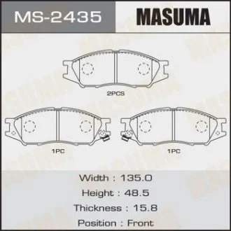 Колодка гальмівна передня Mitsubishi Lancer (00-08) MASUMA MS2435