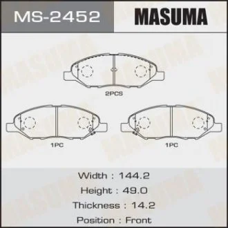 Колодка гальмівна передня Nissan Note (05-12), Tida (04-12) MASUMA MS2452