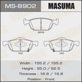 Колодка тормозная MASUMA MS8902 (фото 1)