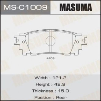 Колодка тормозная MASUMA MSC1009