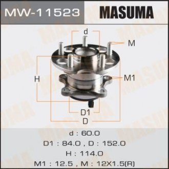 Ступиця колеса заднього у зборі з підшипником Toyota Venza (09-16) (с ABS) MASUMA MW11523