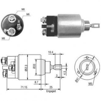 Втягивающее реле стартера W202/210 VW LT 2,3 96- MEAT&DORIA 46044