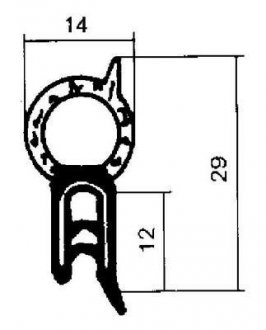 Уплотнение двери Metalcaucho 00600