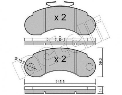 Тормозные колодки, дисковый тормоз (набор) Metelli 2200550