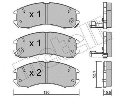 Тормозные колодки, дисковый тормоз (набор) Metelli 2200680 (фото 1)