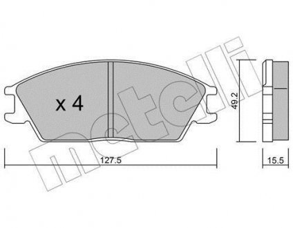 Комплект тормозных колодок (дисковых).) Metelli 22-0081-0