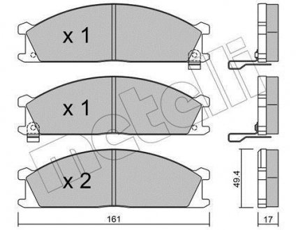 Тормозные колодки, дисковый тормоз (набор) Metelli 2201071