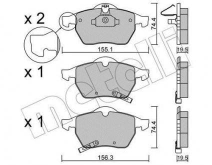 Тормозные колодки, дисковый тормоз (набор) Metelli 2201181