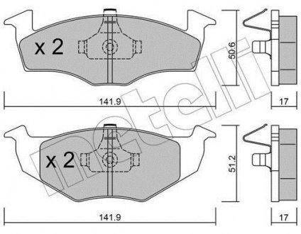 Комплект тормозных колодок Metelli 22-0206-0