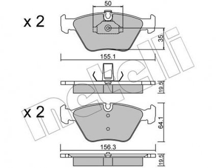 Тормозные колодки Metelli 2202070