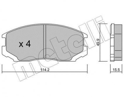 Тормозные колодки, дисковый тормоз (набор) Metelli 2202210 (фото 1)