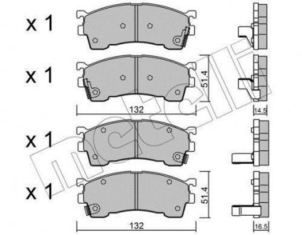 Комплект гальмівних колодок Metelli 22-0223-0