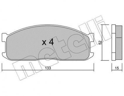 Тормозные колодки, дисковый тормоз (набор) Metelli 2202320