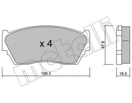 Комплект тормозных колодок (дисковых).) Metelli 22-0246-0 (фото 1)