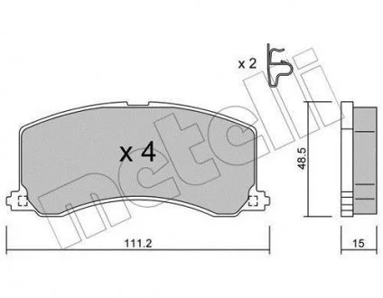 Тормозные колодки, дисковый тормоз (набор) Metelli 2202480