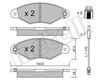 Тормозные колодки, дисковый тормоз (набор) Metelli 2202531