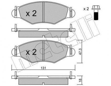 Тормозные колодки, дисковый тормоз (набор) Metelli 2202541 (фото 1)