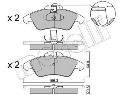 Тормозные колодки, дисковый тормоз (набор) Metelli 2202561 (фото 1)