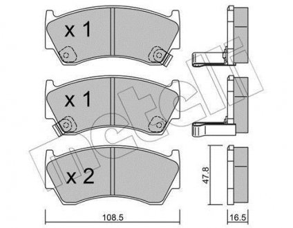 Тормозные колодки, дисковый тормоз (набор) Metelli 2202770 (фото 1)