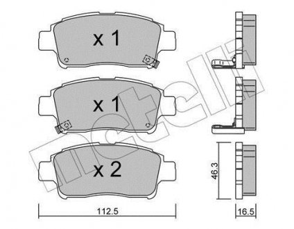 Тормозные колодки, дисковый тормоз (набор) Metelli 2202920