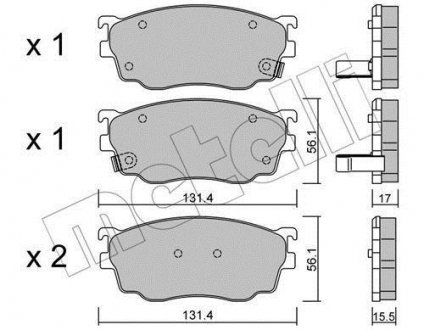 Тормозные колодки, дисковый тормоз (набор) Metelli 2203010