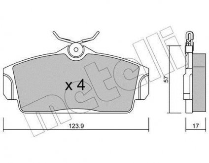 Тормозные колодки, дисковый тормоз (набор) Metelli 2203050 (фото 1)