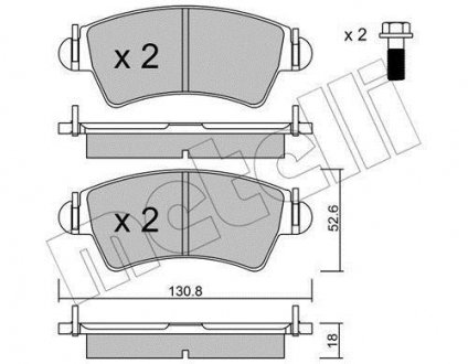 Тормозные колодки, дисковый тормоз (набор) Metelli 2203131 (фото 1)