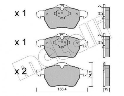 Тормозные колодки, дисковый тормоз (набор) Metelli 2203141