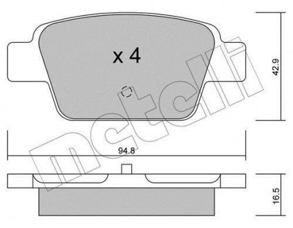 Тормозные колодки, дисковый тормоз (набор) Metelli 2203230