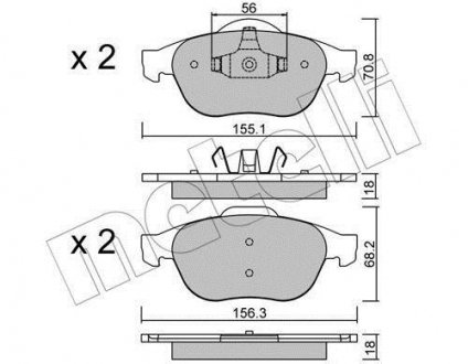 Тормозные колодки, дисковый тормоз (набор) Metelli 2203361