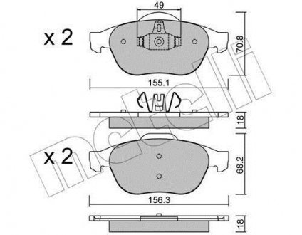 Комплект тормозных колодок Metelli 22-0336-2